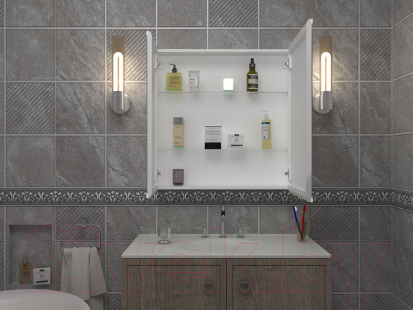 Изображение товара Шкаф с зеркалом для ванной Континент Emotion Led 80x80 (с датчиком движения)