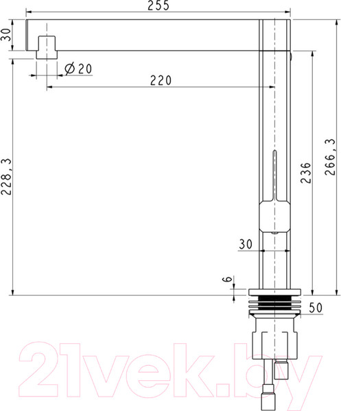 Изображение товара Смеситель Aquasanita 2063 001 CH (хром)