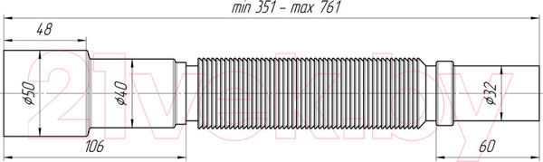 Изображение товара Слив (гофра) Ани Пласт K306