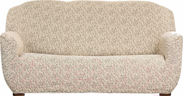 Изображение товара Чехол на 3-х местный диван Софатэкс Люкс ПО-6 Венеция без оборки / 01062 (ваниль)