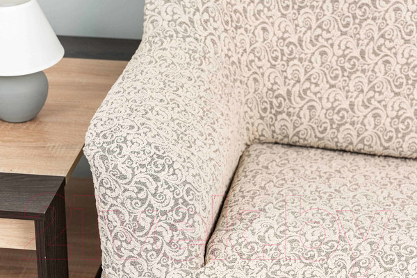 Изображение товара Чехол на 3-х местный диван Софатэкс Люкс ПО-6 Венеция без оборки / 01062 (ваниль)