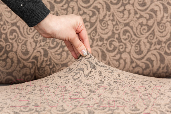 Изображение товара Чехол на 3-х местный диван Софатэкс Люкс ПО-6 Венеция без оборки / 01052 (капучино)