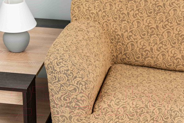 Изображение товара Чехол на 2-х местный диван Софатэкс Стандарт ПО-9 Венеция без оборки (кофе с молоком)