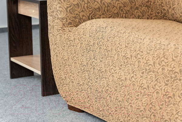 Изображение товара Чехол на 2-х местный диван Софатэкс Стандарт ПО-9 Венеция без оборки (кофе с молоком)