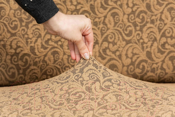 Изображение товара Чехол на 2-х местный диван Софатэкс Стандарт ПО-9 Венеция без оборки (кофе с молоком)