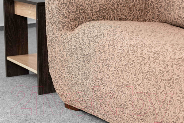 Изображение товара Чехол на 2-х местный диван Софатэкс Стандарт Венеция ПО-9 без оборки / 01195 (капучино)