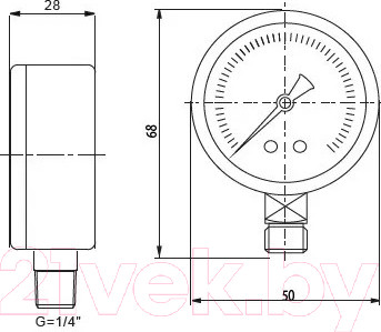 Изображение товара Манометр сантехнический Tim 10 бар Y-50-10