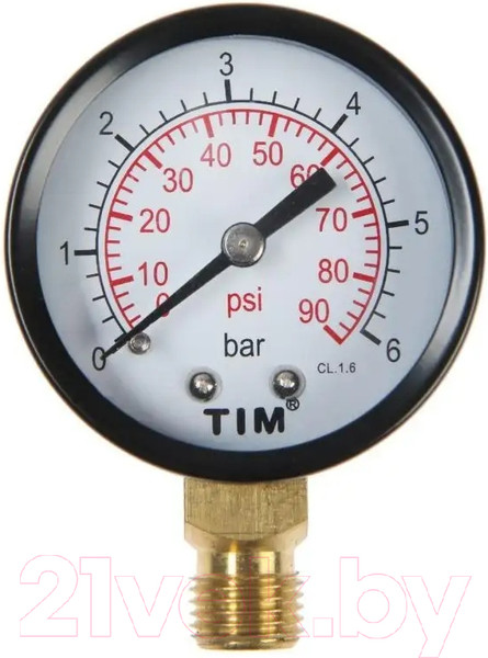 Изображение товара Манометр сантехнический Tim 6 бар Y-50-6