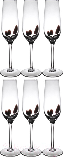 Изображение товара Набор бокалов Неман Цветная крошка / 37408 (6шт, черный/белый)