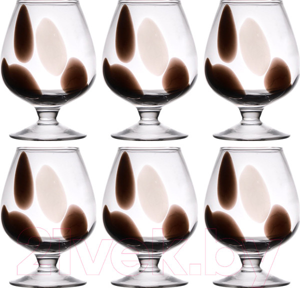 Изображение товара Набор бокалов Неман Цветная крошка / 37504 (6шт, черный/белый)