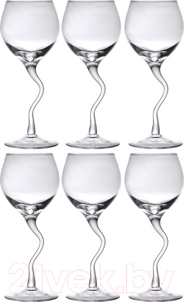 Изображение товара Набор бокалов Неман 100/2 Гладь / 37610 (6шт, изогнутая нога)