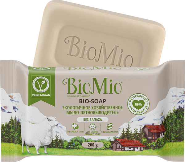 Изображение товара Мыло хозяйственное BioMio Bio-Soap без запаха (200г)