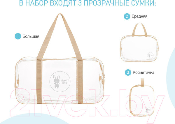 Изображение товара Комплект сумок в роддом Roxy-Kids RKB-002 (3шт, бежевый)