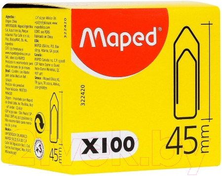 Изображение товара Скрепки Maped 45мм / 322420 (100шт, серебристый)