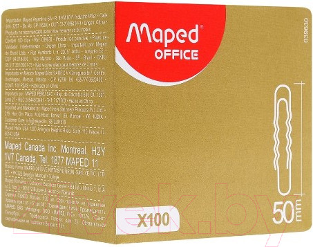 Изображение товара Скрепки Maped 50мм / 039630 (100шт, серебристый)