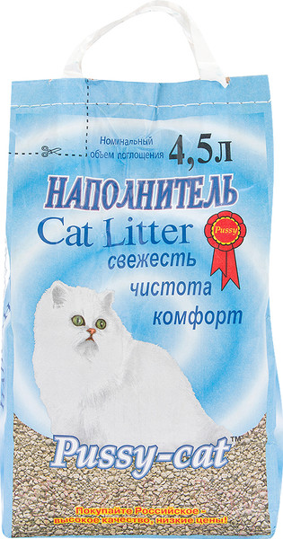 Изображение товара Наполнитель для туалета Pussy-cat Цеолитовый (4.5л/2.8кг)