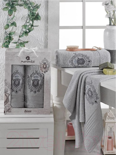 Изображение товара Набор полотенец Merzuka 50x90/70x140 / 9807 (серый)
