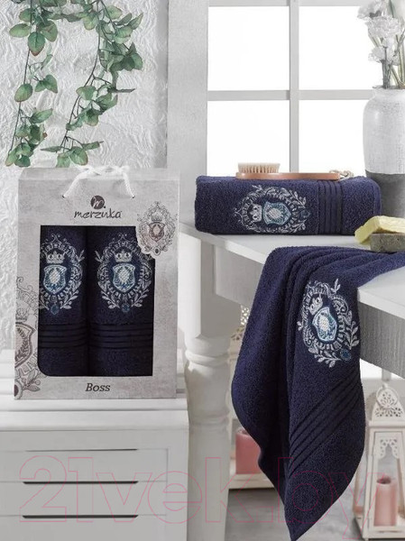 Изображение товара Набор полотенец Merzuka 50x90/70x140 / 9807 (синий)