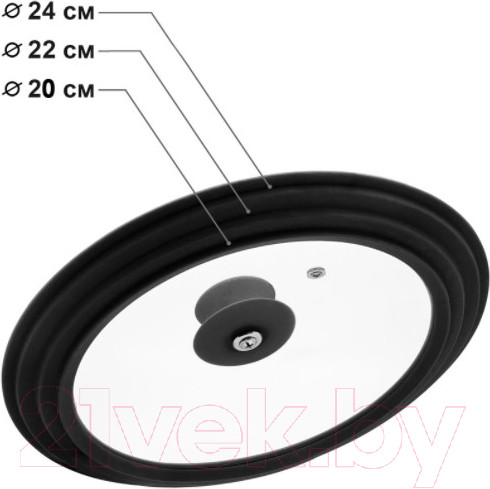 Изображение товара Крышка стеклянная Appetite ZH20-24SSB  (черный)