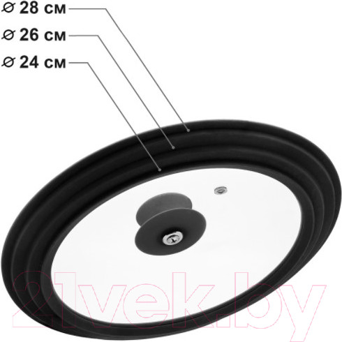 Изображение товара Крышка стеклянная Appetite ZH24-28SSB (черный)