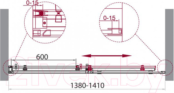 Изображение товара Душевая дверь BelBagno ACQUA-BF-1-140-C-NERO