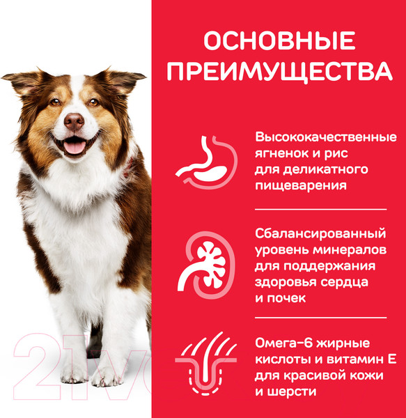 Изображение товара Сухой корм для собак Hill's Science Plan Mature Adult 7+ Medium Lamb & Rice (2.5кг)