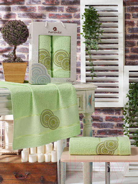 Изображение товара Набор полотенец Merzuka 50x90/70x140 / 11040 (фисташковый)