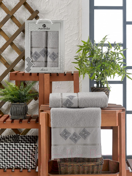 Изображение товара Набор полотенец Merzuka 50x90/70x140 / 11288 (серый)