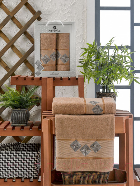 Изображение товара Набор полотенец Merzuka 50x90/70x140 / 11288 (коричневый)