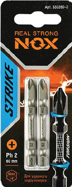 Изображение товара Набор бит Nox Strike Impact E6.3 Ph2-60 / 333260-2 (2шт)