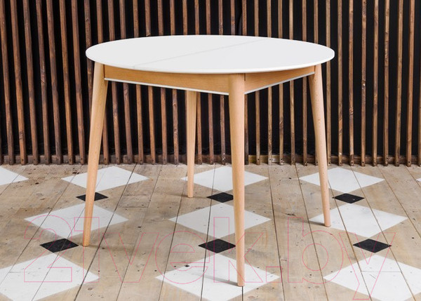 Изображение товара Обеденный стол ТехКомПро Арека КС950 / 121724 (бук/тон 1/подстолье тон 2/ножка 8)