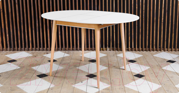 Изображение товара Обеденный стол ТехКомПро Арека КС950 / 121724 (бук/тон 1/подстолье тон 2/ножка 8)