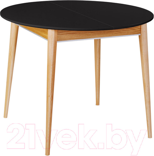 Изображение товара Обеденный стол ТехКомПро Арека КС950 / 121726 (бук/черный/подстолье тон 2/ножка 8)