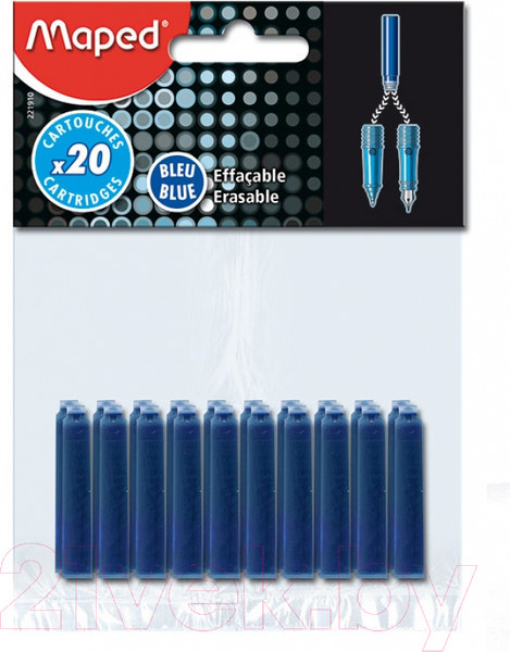 Изображение товара Чернила для перьевой ручки Maped 221910 (20шт, синий)