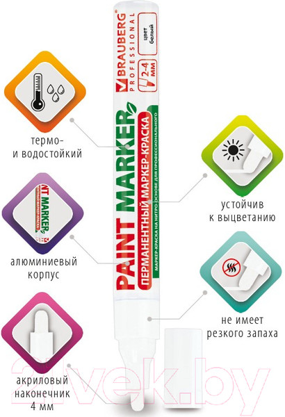Изображение товара Маркер-краска Brauberg Professional / 150878 (белый)