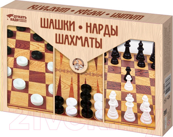 Изображение товара Набор настольных игр Десятое королевство Шашки, нарды, шахматы / 03872
