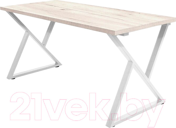 Изображение товара Обеденный стол Millwood Дели Л 120x70x75 (дуб белый Craft/металл белый)