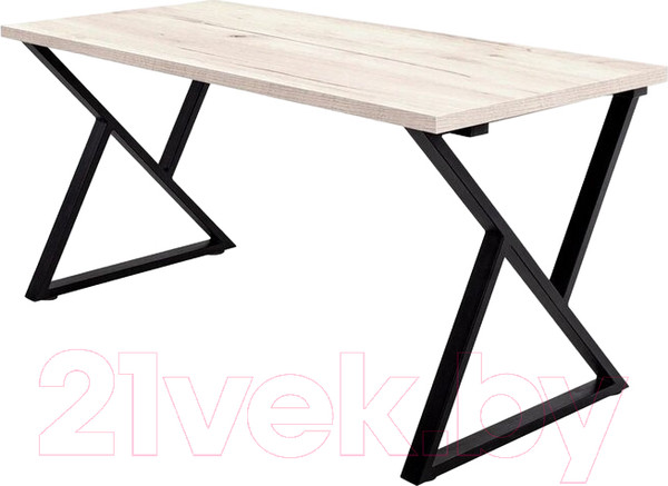 Изображение товара Обеденный стол Millwood Дели Л 120x70x75 (дуб белый Craft/металл черный)