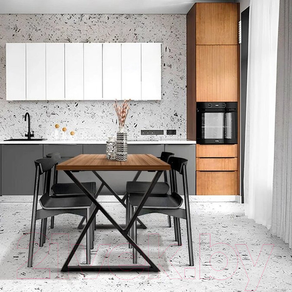 Изображение товара Обеденный стол Millwood Дели Л 120x70x75 (дуб табачный Craft/металл черный)