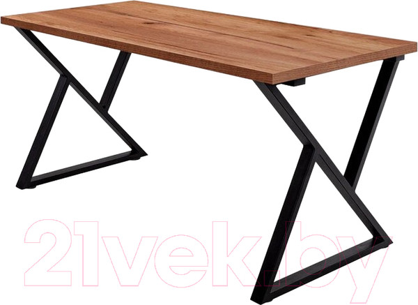 Изображение товара Обеденный стол Millwood Дели Л 120x70x75 (дуб табачный Craft/металл черный)