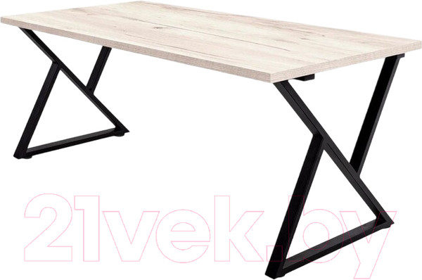 Изображение товара Обеденный стол Millwood Дели Л 130x80x75 (дуб белый Craft/металл черный)