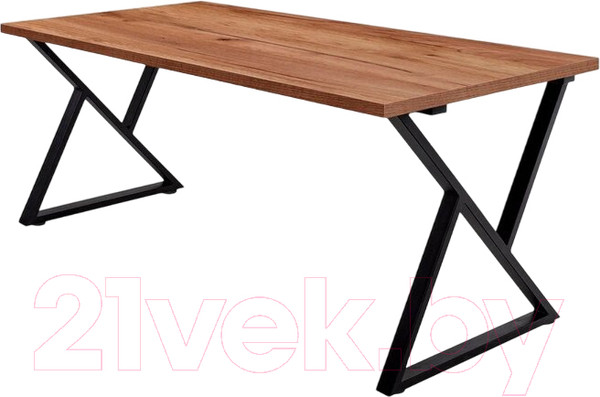 Изображение товара Обеденный стол Millwood Дели Л 130x80x75 (дуб табачный Craft/металл черный)
