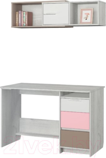 Изображение товара Письменный стол Аквилон Зефир №17.2 120 (дуб эльза/розовый)