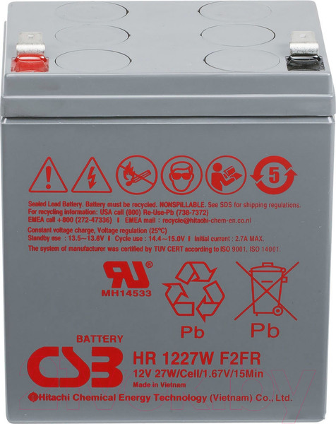 Изображение товара Аккумуляторная батарея CSB HR 1227W F2 12V/5Ah
