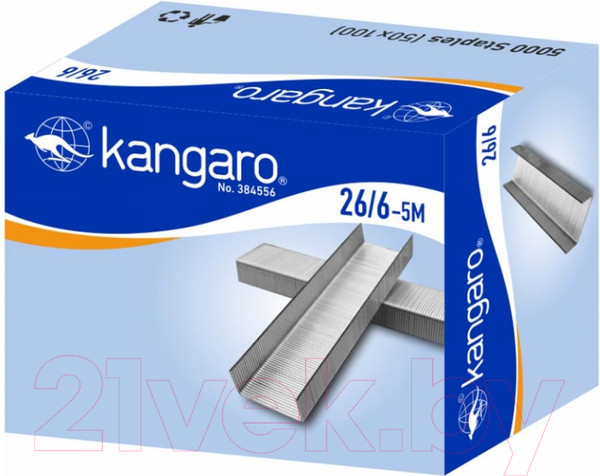 Изображение товара Скобы канцелярские Kangaro 26/6-5М (5000шт)