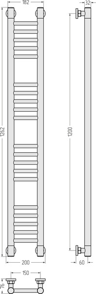 Изображение товара Полотенцесушитель водяной Сунержа Богема+ 120x15 / 31-0220-1215