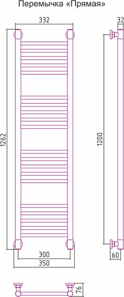 Изображение товара Полотенцесушитель водяной Сунержа Богема+ 120x30 / 31-0220-1230