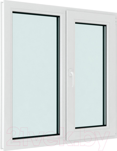 Изображение товара Окно ПВХ Brusbox Roto NX Двухстворчатое Поворотно-откидное правое 2 стекла (1700x1700x60)