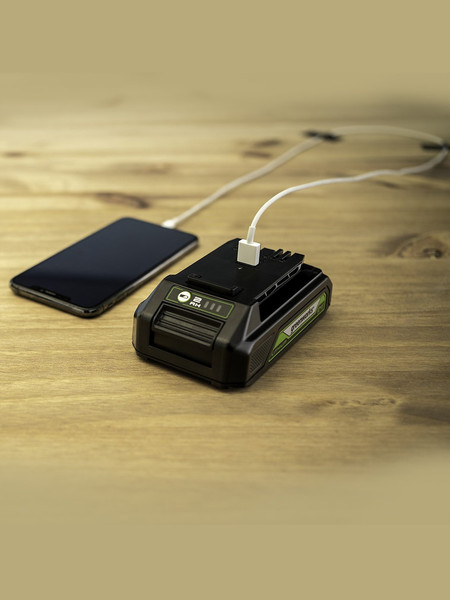 Изображение товара Аккумулятор для электроинструмента Greenworks G24USB2 24V 2Ач / 2939207 (с USB разъемом)
