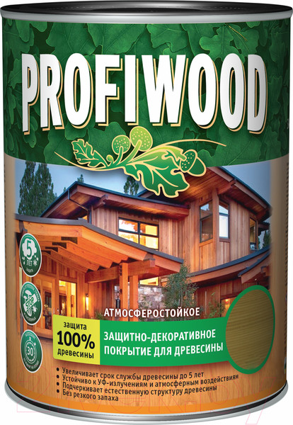 Изображение товара Защитно-декоративный состав Profiwood Для древесины (9л, красное дерево)